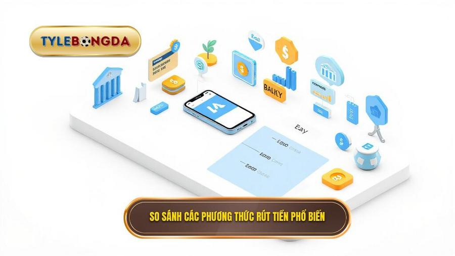 Bảng so sánh các phương thức rút tiền phổ biến hiện nay